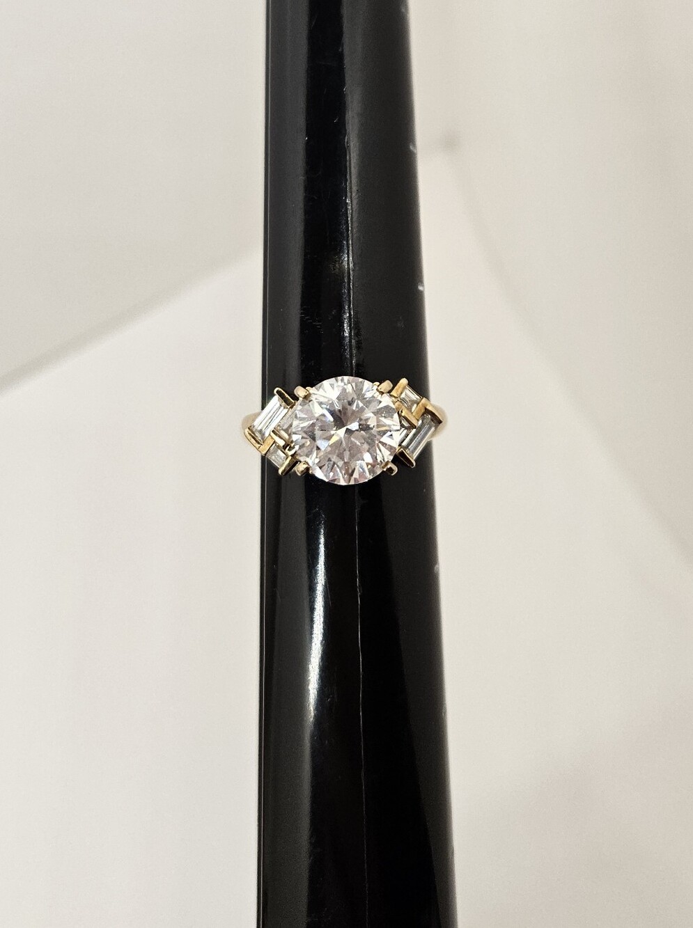 Gold Plated 925 Stamped Solitaire Cubic Zirconia CZ Ring Size 10